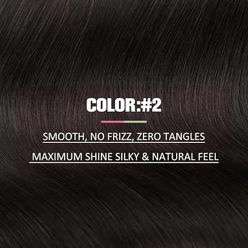 Miniatura 4 de YoungSee Extensiones de cabello humano con cinta, extensiones de cabello humano real, color marrón oscuro, extensiones de cabello Remy con cinta