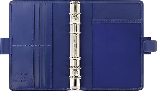 Miniatura 3 de Filofax Metropol - Organizador de tamaño personal, color azul marino, aspecto de cuero, seis anillos, calendario semanal para ver, multilingüe, 2024