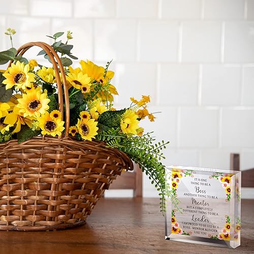 Miniatura 4 de Blulu Regalos de jefe de acrílico para mujeres, regalos de Navidad, recuerdo grabado, decoración de escritorio de oficina, recuerdo de pisapapeles,