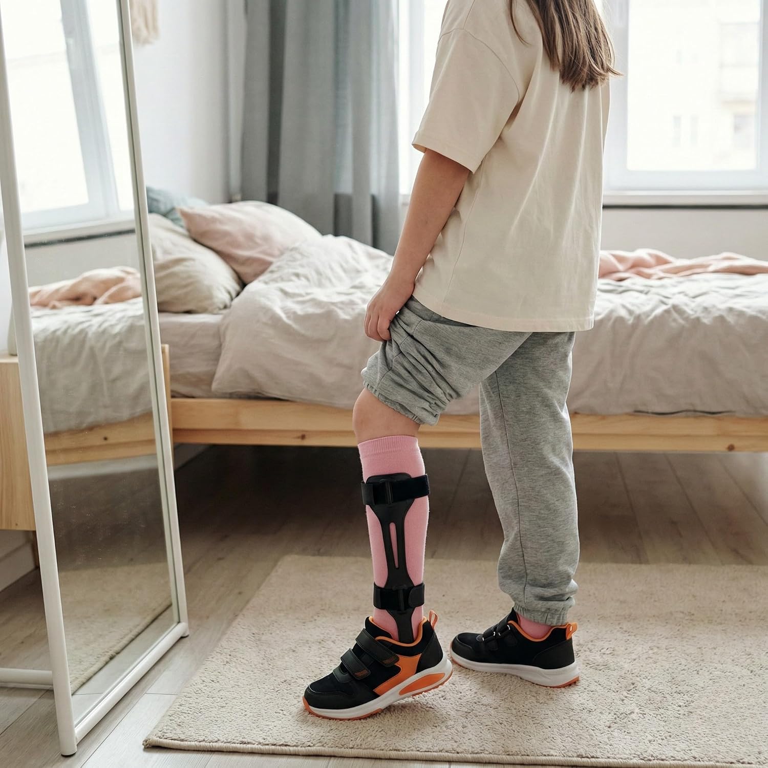 Lairos AFO Socks for Kids - 90% Cotton, Highly Stretchy, No Threads Inside, Solid Colors & Prints