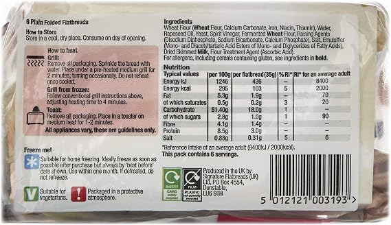 Deli Kitchen Plain Folded Flatbreads, 210g