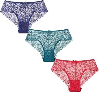 3 st kvinnors spetstrosor sexig bikini utklipp blommiga trosor damunderkläder vardag strandkläder underkläder, a, M