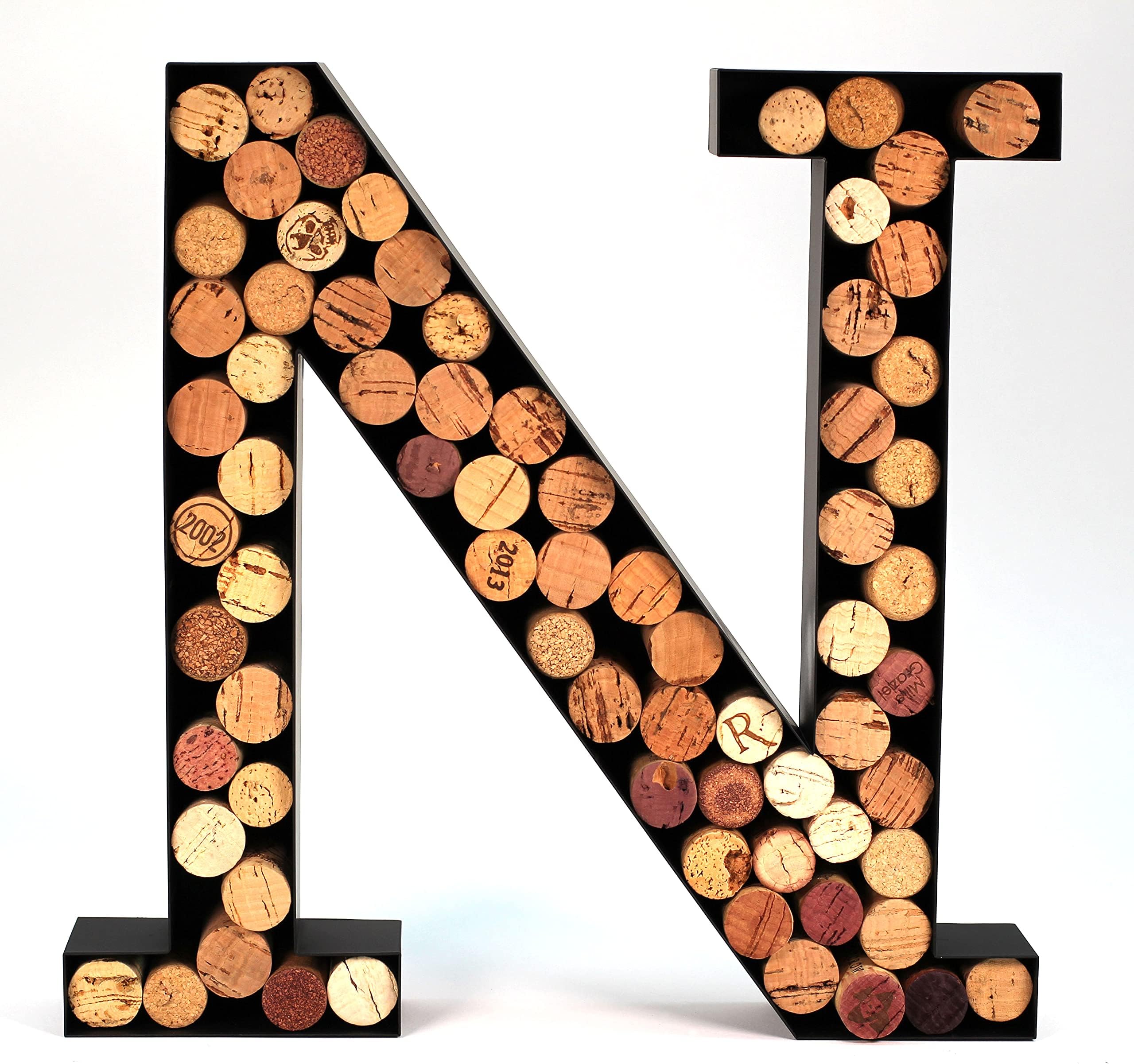 Wine Cork Holder Makes for Great Wine Accessories Perfect Monogrammed Gifts for Women to Store Wine Corks. Wine Decor or Wine Cork Holder Decor Will Brighten Up Kitchen! (Letter N)