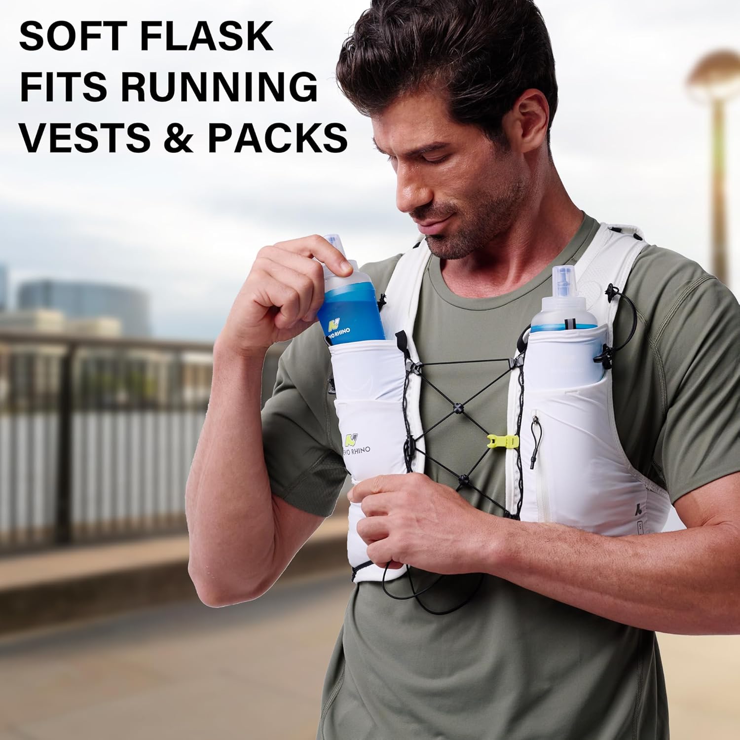 N NEVO RHINO 350ml/500ml TPU Soft Flask with Straw for Hydration Vest Pack Collapsible Water Bottle for Running Trail Hiking Cycling Marathon Camping - Image 6
