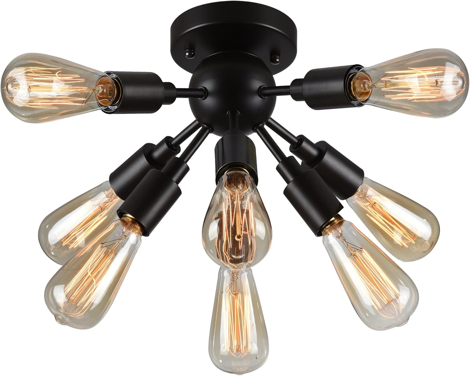Warehouse of Tiffany C1706-8 8 Light Juvan Ceiling Lamp, Black