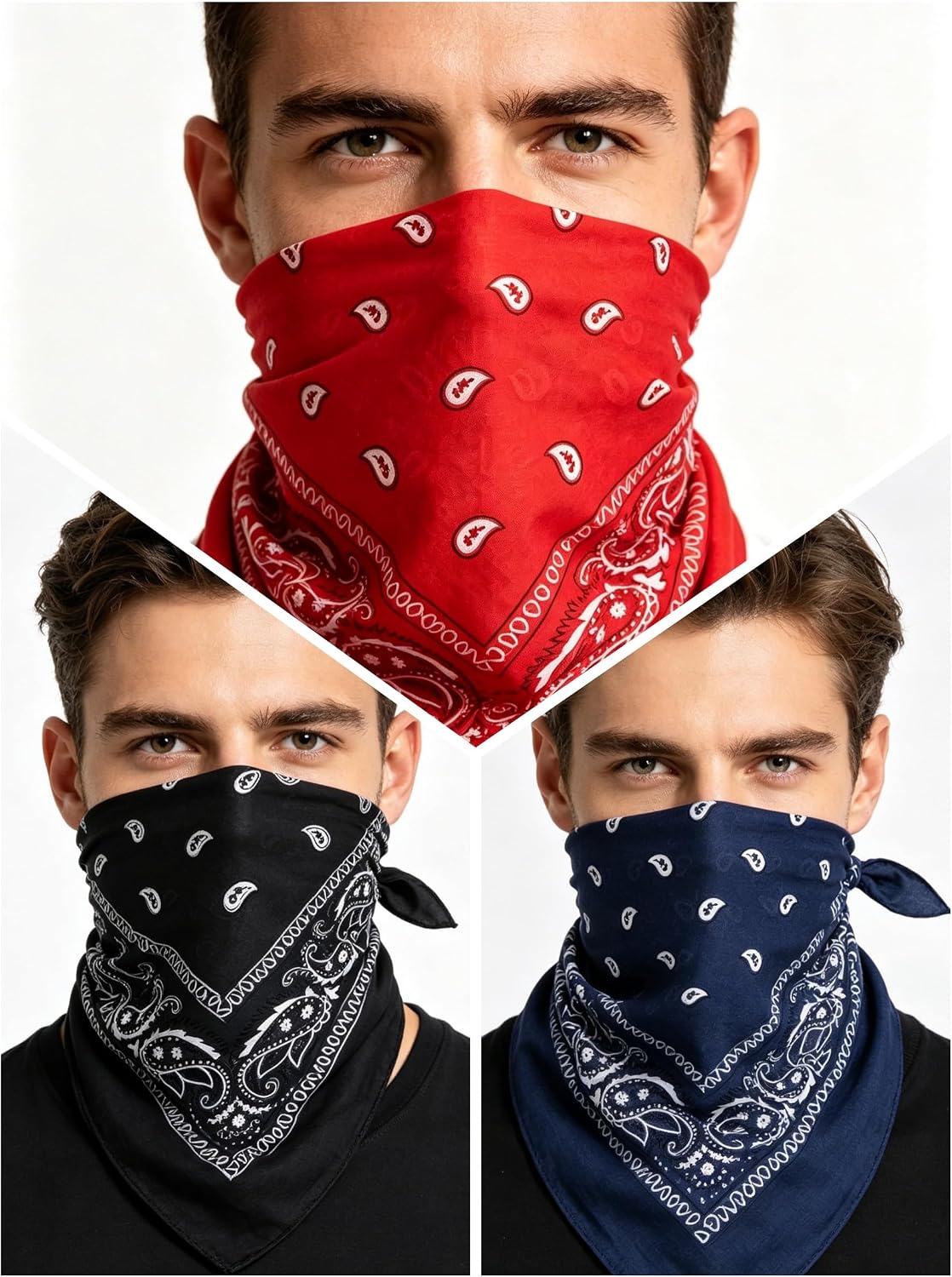 MissShorthair Bandana for Men Novelty Paisley Multi-Purpose 100% Cotton Headbands for Women