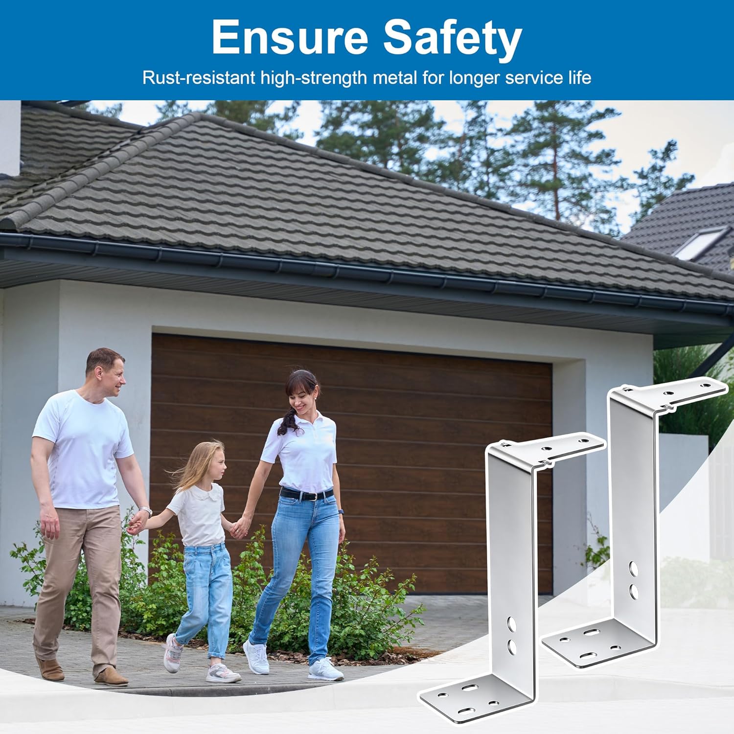 2PCS Garage Door Sensor Bracket Compatible with GSTB-R STB-BL Garage Door Sensors Replacement, Sturdy Metal, Wall Mount, Silver