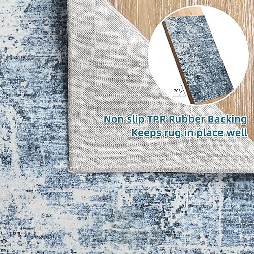 Miniatura 5 de Dripex Alfombra abstracta contemporánea, lavable de 3 x 5 pies, suave y esponjosa para sala de estar, dormitorio, habitación de los niños, alfombra