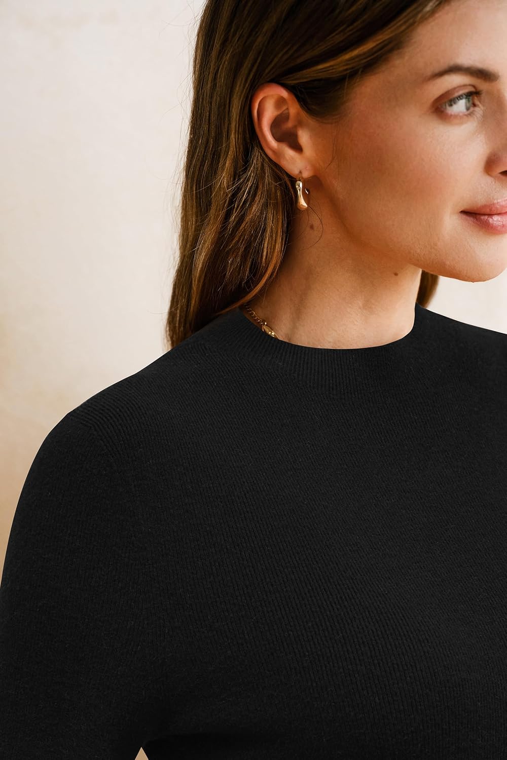 Arach&Cloz Women's Wool Blend Spring Seamless Rip Resistant Tops Opaque Business Casual Shirts - Image 6