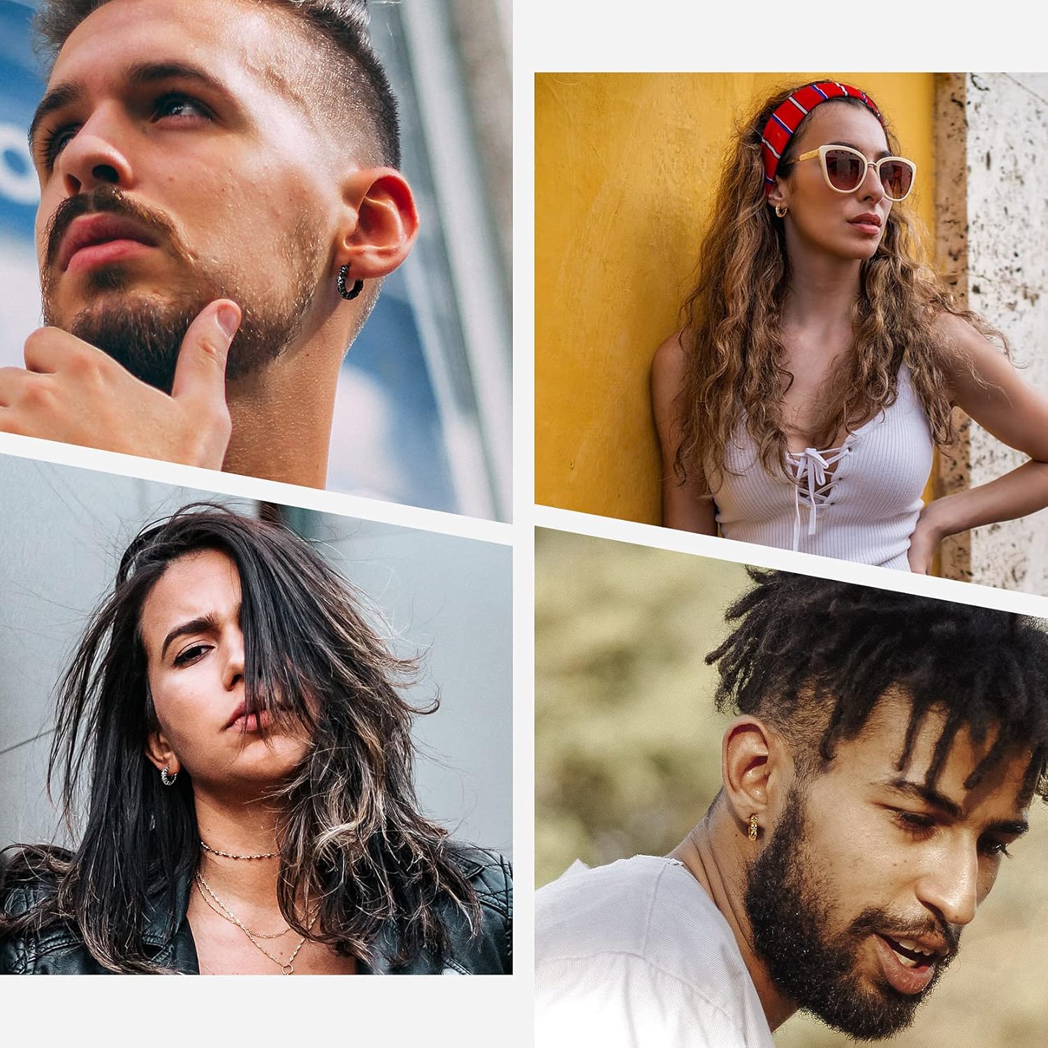 Richsteel Skull Earrings for Women Mens Gothic Stainless Steel/Gold/Black Plated Small Hoop Punk Snake/Dragon Jewelry - Image 4