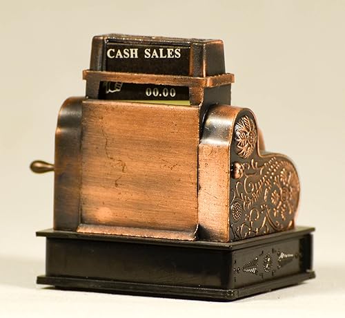 Miniatura 2 de Sacapuntas de metal fundido raro, para registro de dinero en efectivo, sacapuntas réplica en miniatura, con acabado vintage