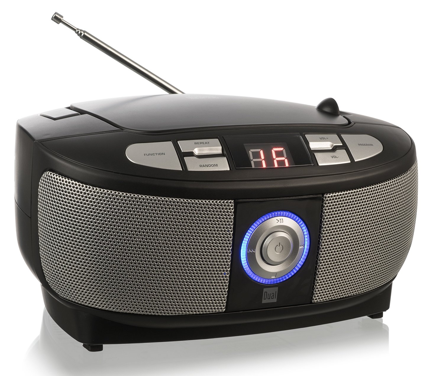 Dual P 49 – 1 Boom Box con Reproductor de CD (Radio FM, Pantalla LED, Funcionamiento con Red o batería)