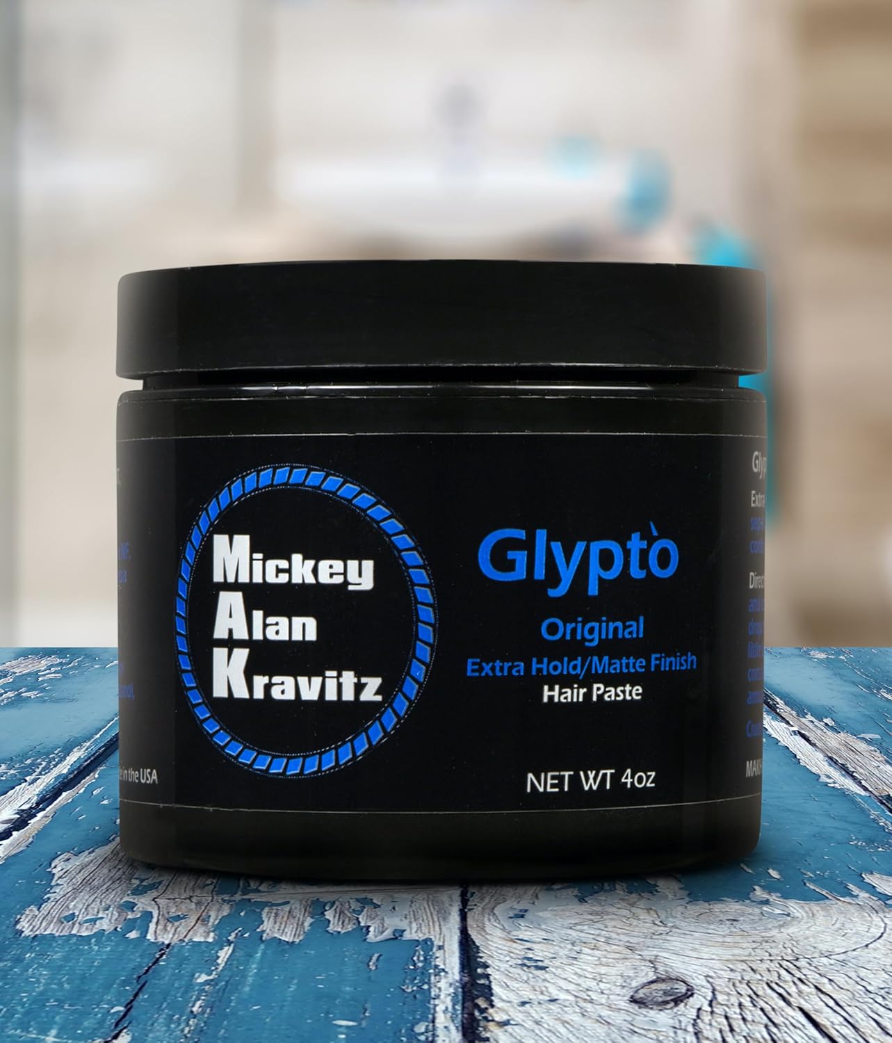 Glypto Blue (the original) concentrated extra hold sculpting hair paste, matte finish, water base, non comedogenic, won't clog pores