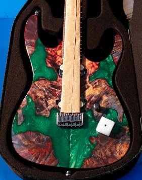 Leo Jaymz Electric Guitar Monsoon Deluxe Series, Reverse Headstock, Burl Top, Mahogany Body, Roasted Maple Neck, Rosewood Fretboard, Case and CapoBC-0006-062