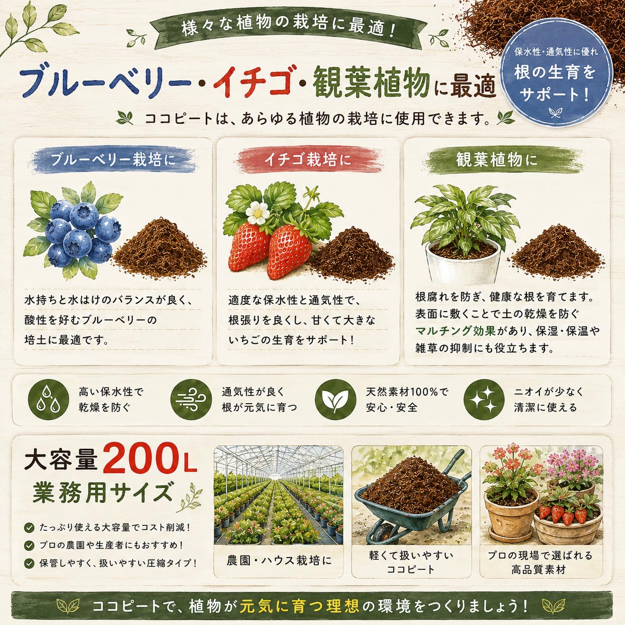 Amazon | ココピート 圧縮梱包 25kg 復元約200L アク抜き済 ココチップ