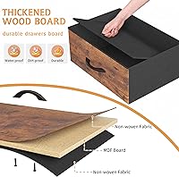 Vista 6 de EnHomee Cómodas altas para dormitorio con cajón, cómodas para dormitorio, cómodas de tela y cómodas para sala de estar, parte superior de madera