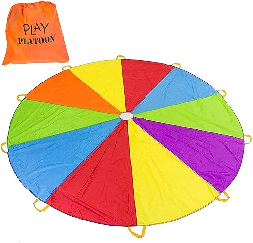 Miniatura 6 de Play Platoon Rainbow Parachute Toy for Kids, Play Parachute Game for Kids with 16 Handles, Parachute for Kids, PE Equipment for Elementary School