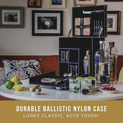 Miniatura 4 de Picnic TIME Hamilton Bartender Kit, Portable Bar Case with Cocktail Shaker Set, Professional Mixology Bartender Kit Stand, Cocktail Shaker Set with