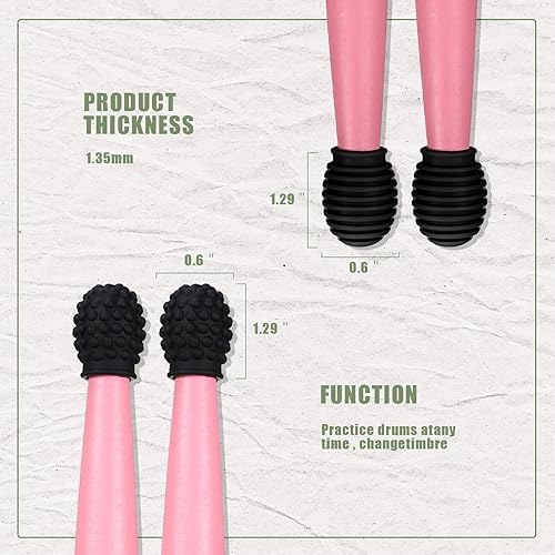 Vista 41 de 4 piezas de tambor silenciador de tambor de silicona para baqueta, consejos de práctica silenciosos, accesorio de percusión, accesorio de repuesto