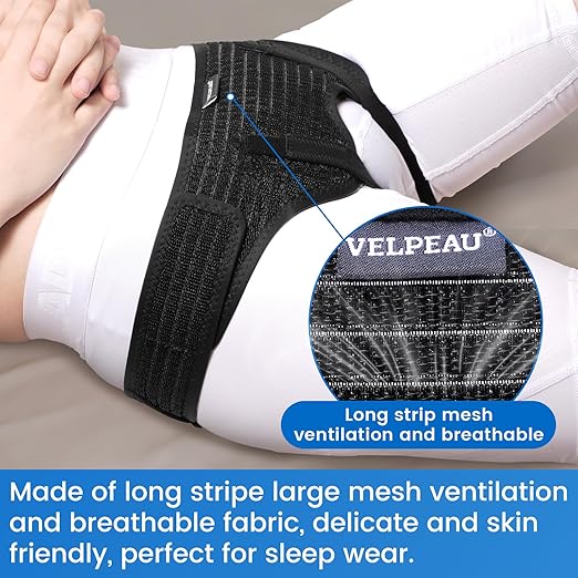 Faja Hernia Velpeau Bilateral Inguinal con Almohadillas Compresivas Negro Talla M miniatura 8