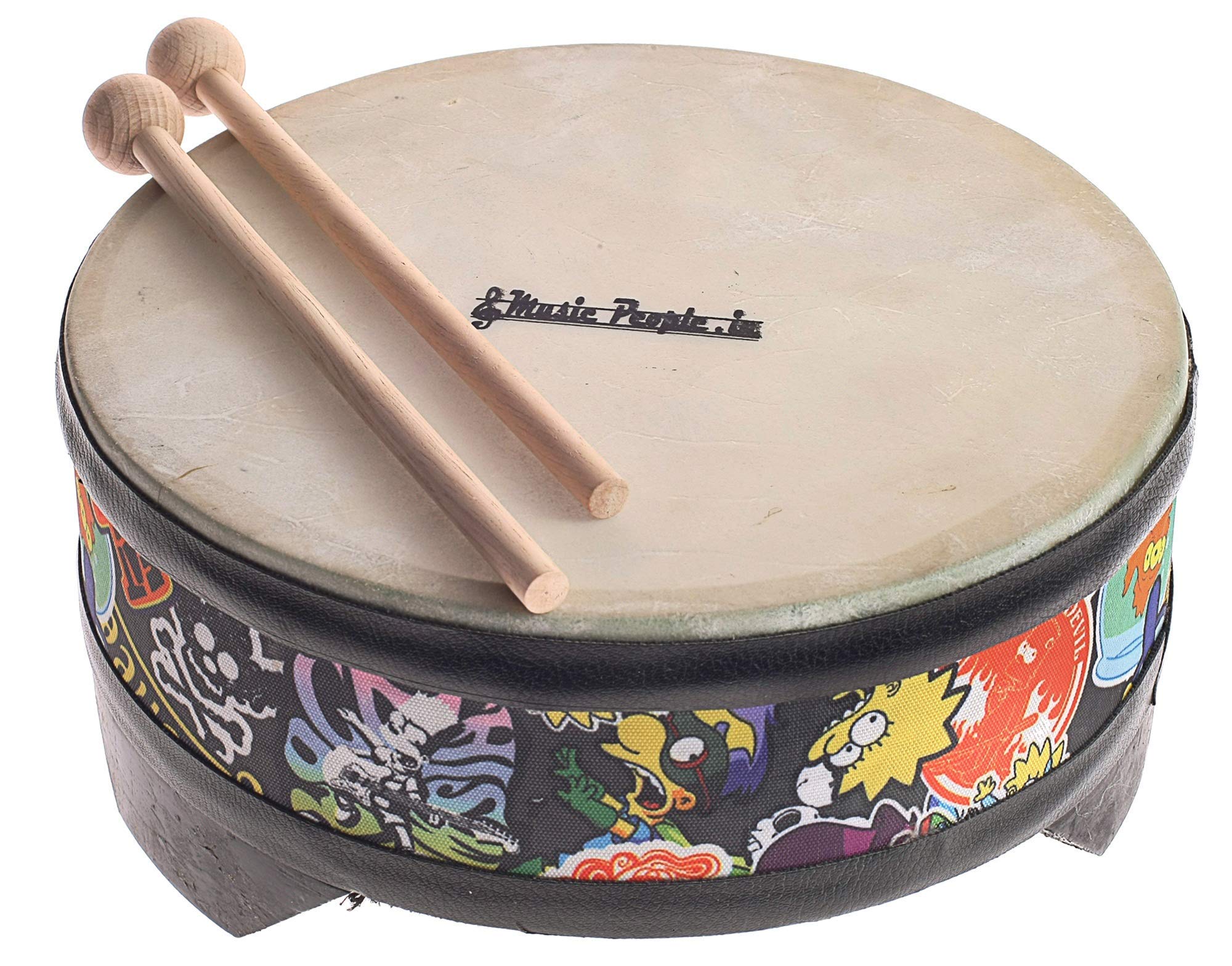 MusicPeople Wooden Floor Tom Drum with Sticks & Castanet Set for Kids Creative Learning Activity Made in India Local Handmade Product (B07VPJBSW8) Amazon Price History, Amazon Price Tracker
