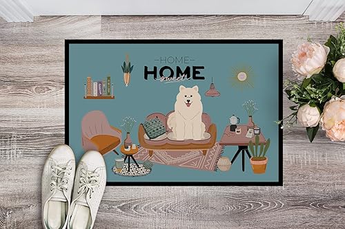 Miniatura 2 de Caroline's Treasures CK7875MAT Samoyed Sweet Home Felpudo de 18 x 27 pulgadas, tapete para puerta delantera, interior y exterior, para entrada,
