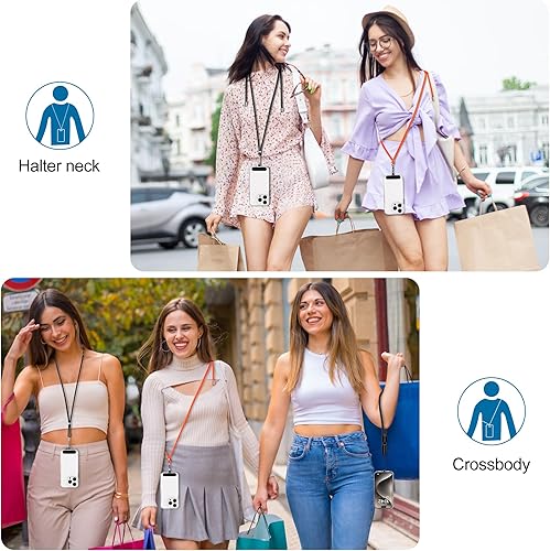 Miniatura 73 de takyu Cordón para teléfono celular, correa ajustable para el cuello y 2 correas de muñeca para teléfono con parches de sujeción para teléfono