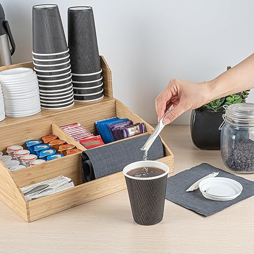 Miniatura 5 de Restaurantware - Organizador de condimentos de café de 15 x 14.25 x 9.25 pulgadas, 1 organizador de estación de té de encimera, 3 estantes,