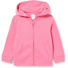 Girls and Toddlers' Fleece Zip-Up Hooded Sweatshirt with Lined Hood and Rib Knit Detail