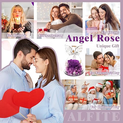 Miniatura 5 de Regalo de rosa de Navidad, estatua de ángel de rosa, regalo de cumpleaños, regalo de ángel rosa, regalo para mamá, bueno para boda, aniversario,