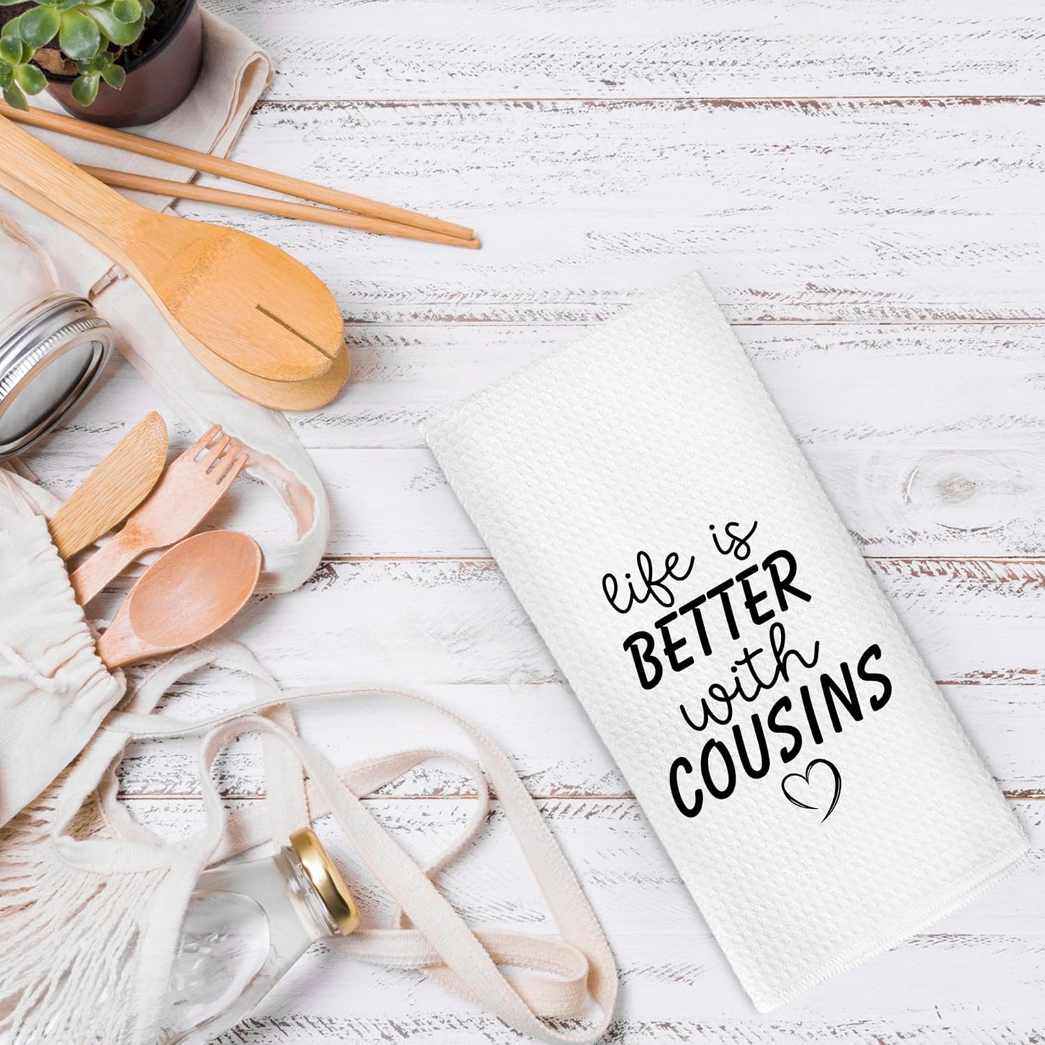 Cousins Gifts Kitchen Dish Towels 16x24 Inch, Birthday Gifts for Cousins Female Besties, Sisters Gifts Friendship Gifts Decorative Hand Towels Tea Towels for Bathroom Kitchen - Image 6