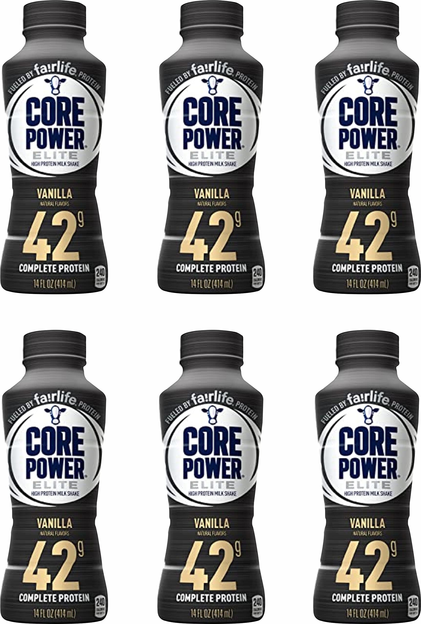 Fairlife Core Power High Protein Milk Shake, Natural Flavor Ready to Drink Protein Shake Distributed by Forbes Premier, 42gm (Vanilla flavor, Pack of 6 Bottles)