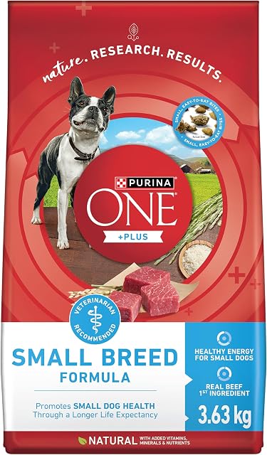 Purina ONE Dry Dog Food, +Plus Small Breed with Beef - 3.63 kg Bag (1 Pack)