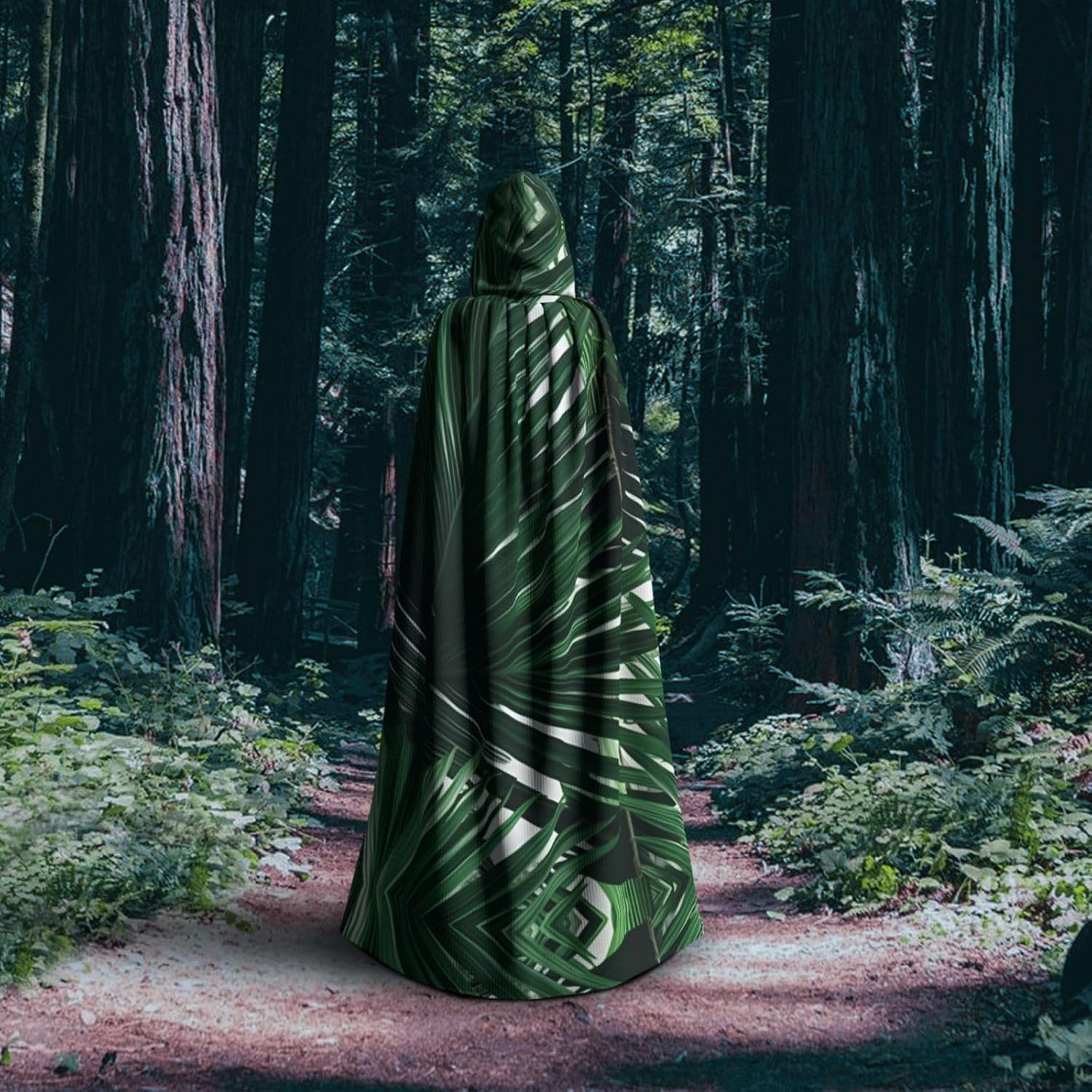 SSIMOO Palm Leaf Eye-Catching Cosplay Costume Cape for Women - Unisex Vampire Cloak for Halloween.