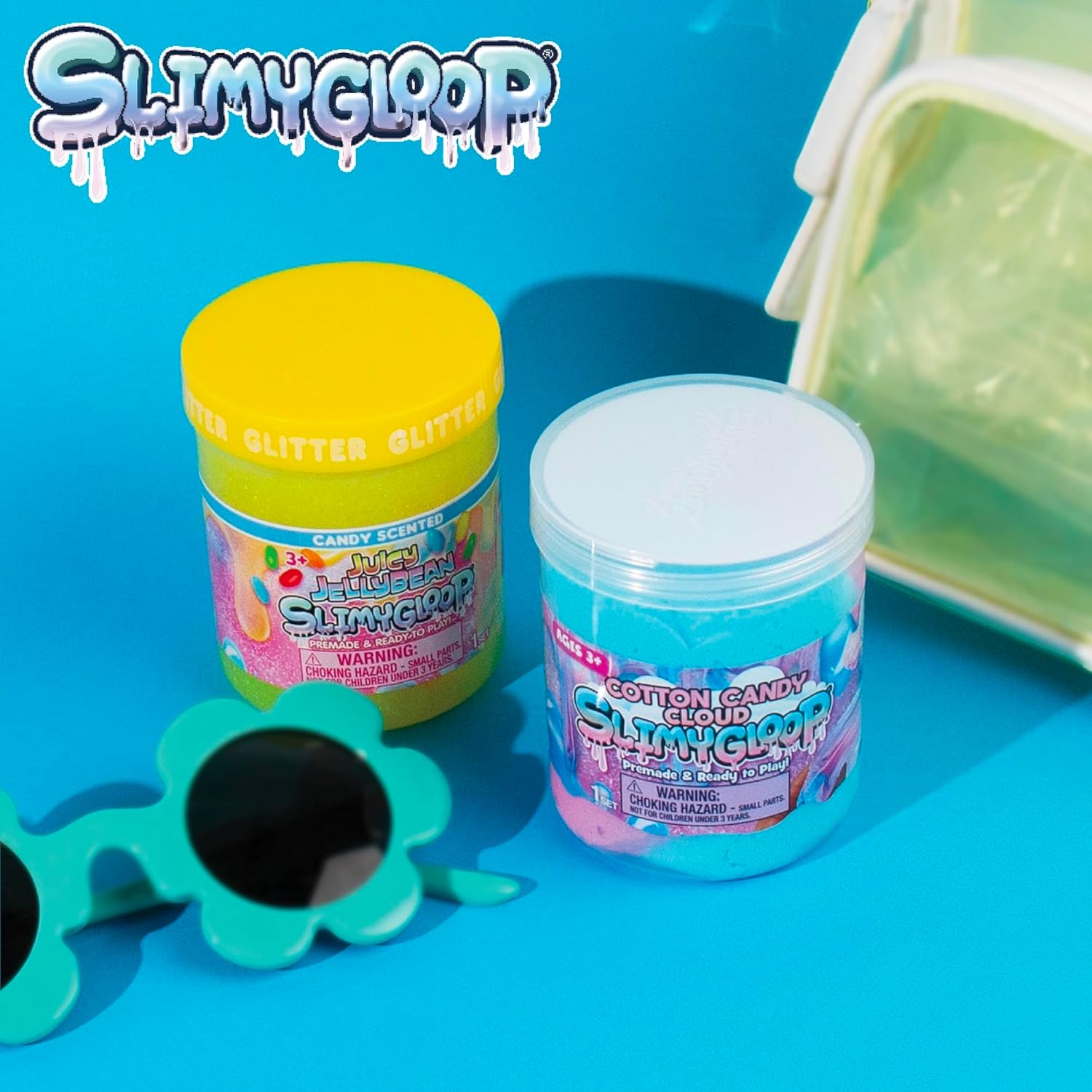 SLIMYGLOOP Sweet Treat Slime Bundle, 2-Pack Scented Slimes, Fluffy Vanilla Cloud Slime and Candy-Scented Glitter Slime for Kids, Slime Party Favors for Kids 8-12, Slime Kit for Girls Ages 8-12