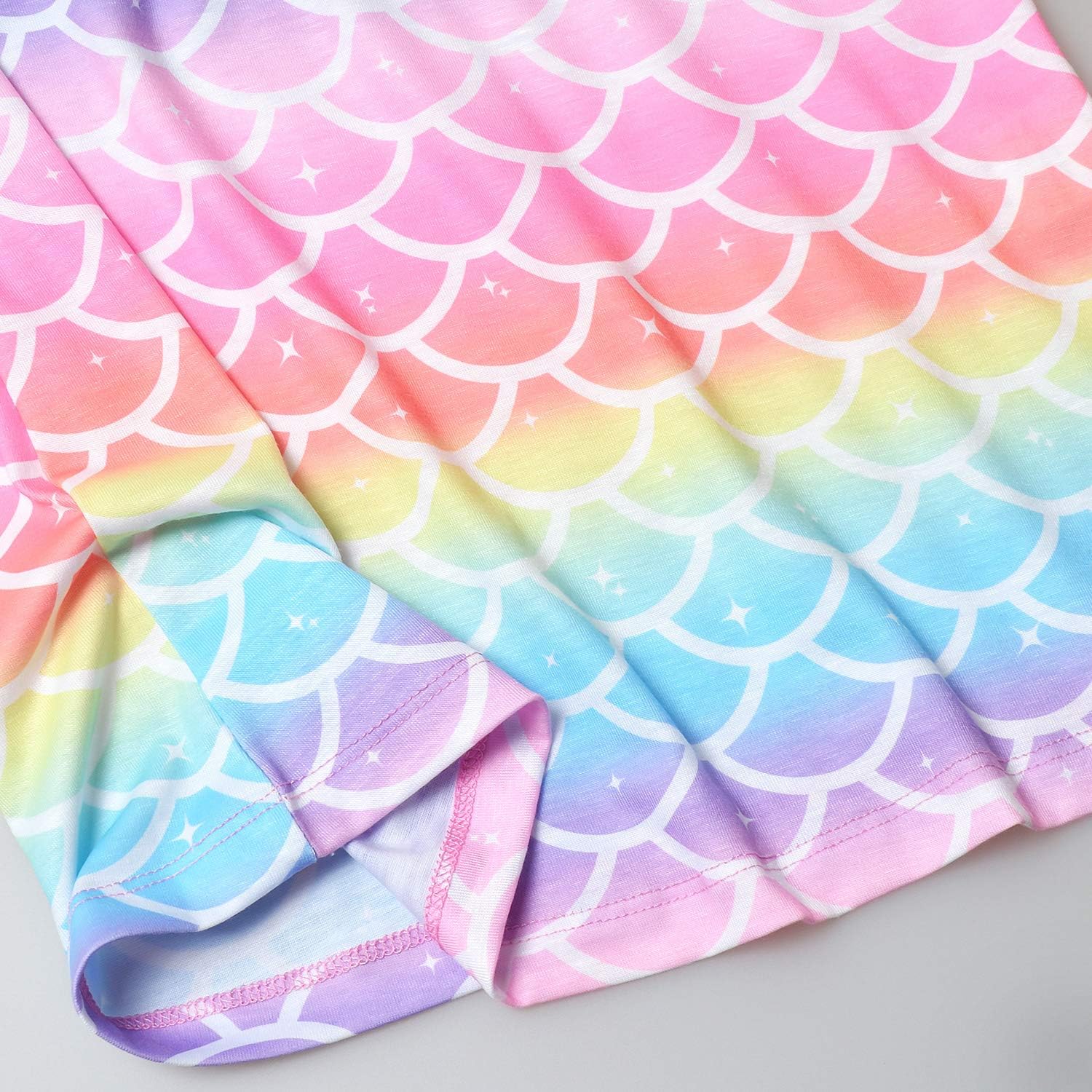 Perfashion 2-Pack Nightgown for Girls Flutter Sleeve Mermaid Pajamas Cotton Sleepwear Dressing gowns - Image 7