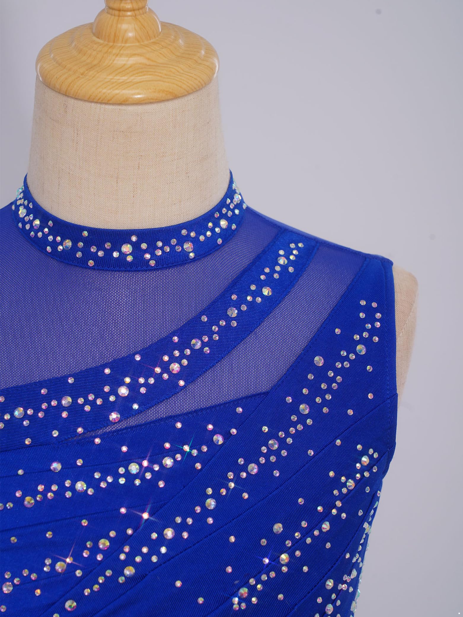 Linjinx Vestito da Pattinaggio Artistico Bambina con Paillettes Body Danza Classica Senza Manica Leotards da Balletto Abito da Ballo Lirico Contemporaneo