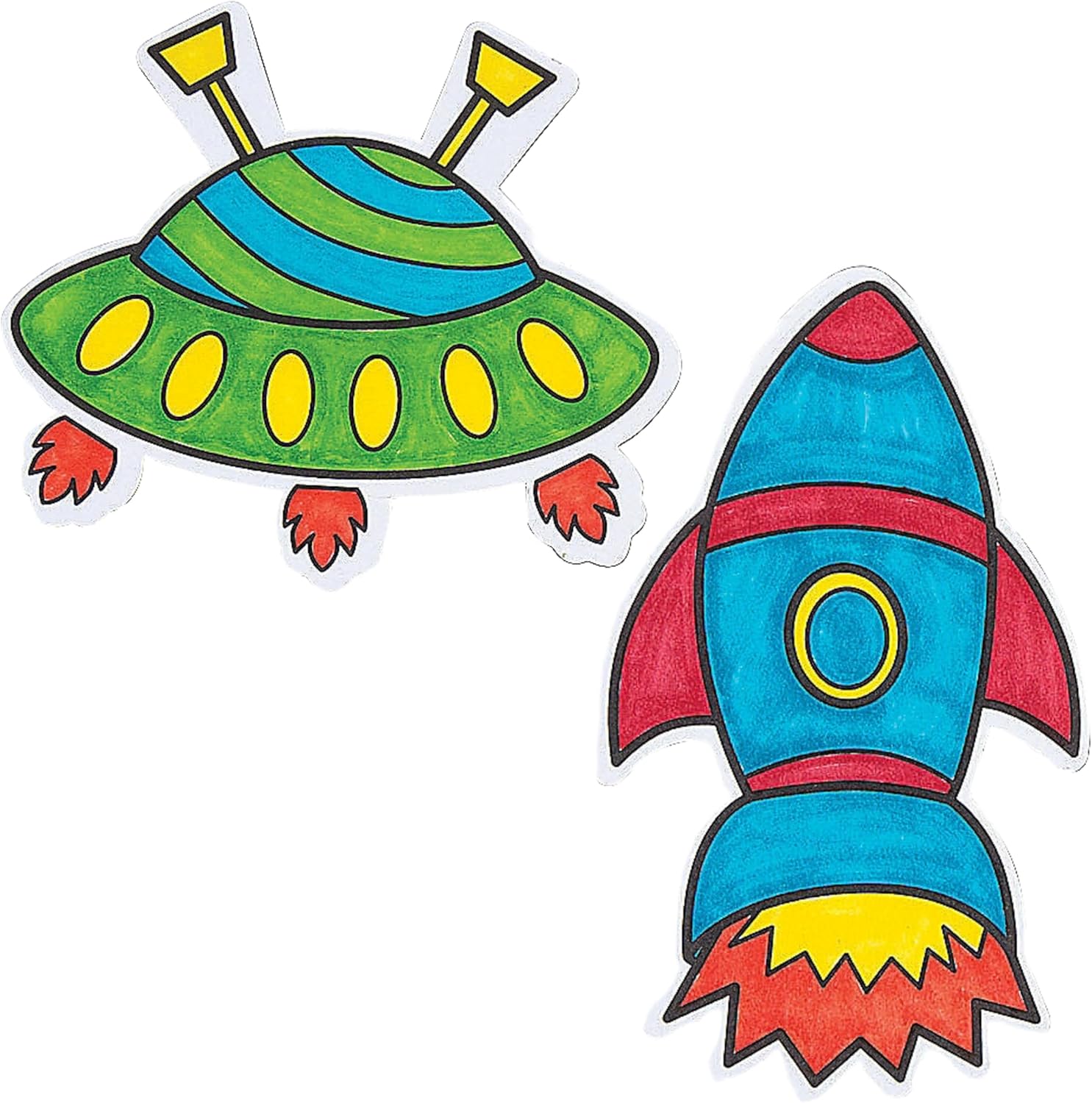 Fun Express Color Your Own Space Magnets - Creative Craft Kits for Kids Perfect for VBS 2026 Vacation Bible School Space-Themed Parties and Educational Activities - 12 Pieces