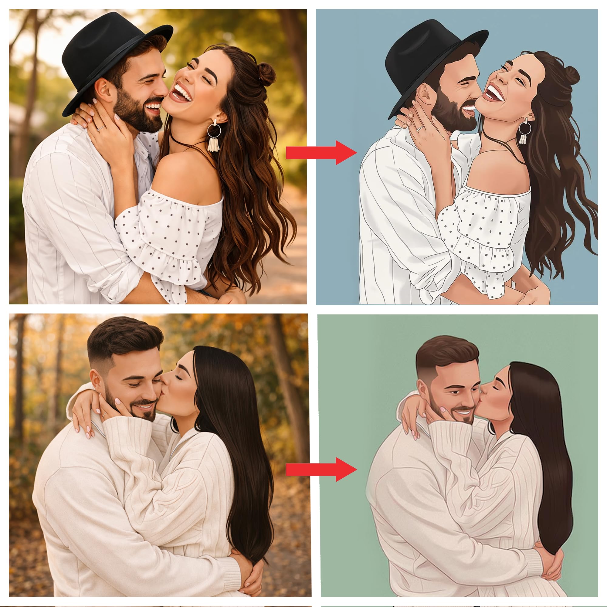 Noni Personalized Couple Cartoon Portrait Photo Car Visor Clip Drive Safe I Love You Car Accessory Custom Photo — view 4