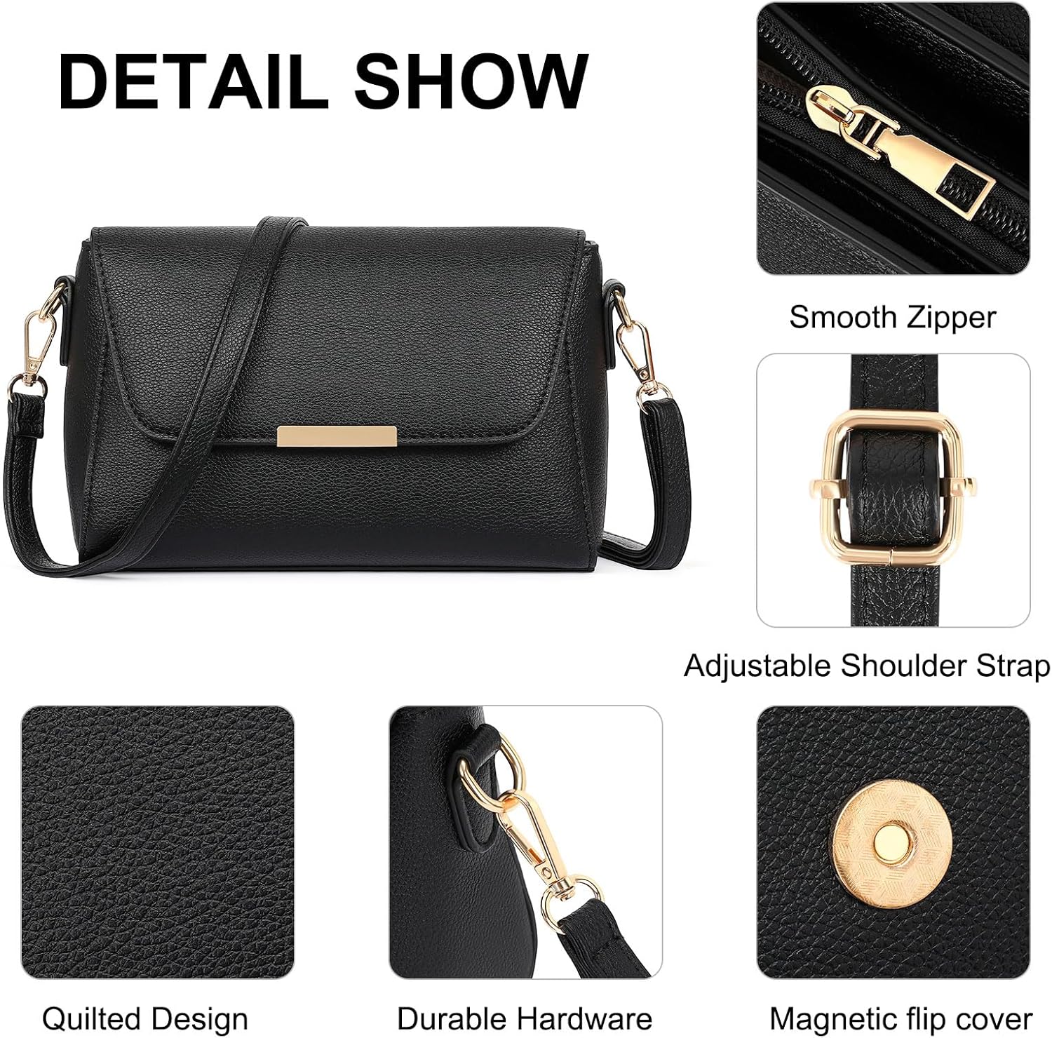 FALAN MULE Small Crossbody Bags for Women PU Leather Purses Trendy Shoulder Handbags - Image 6