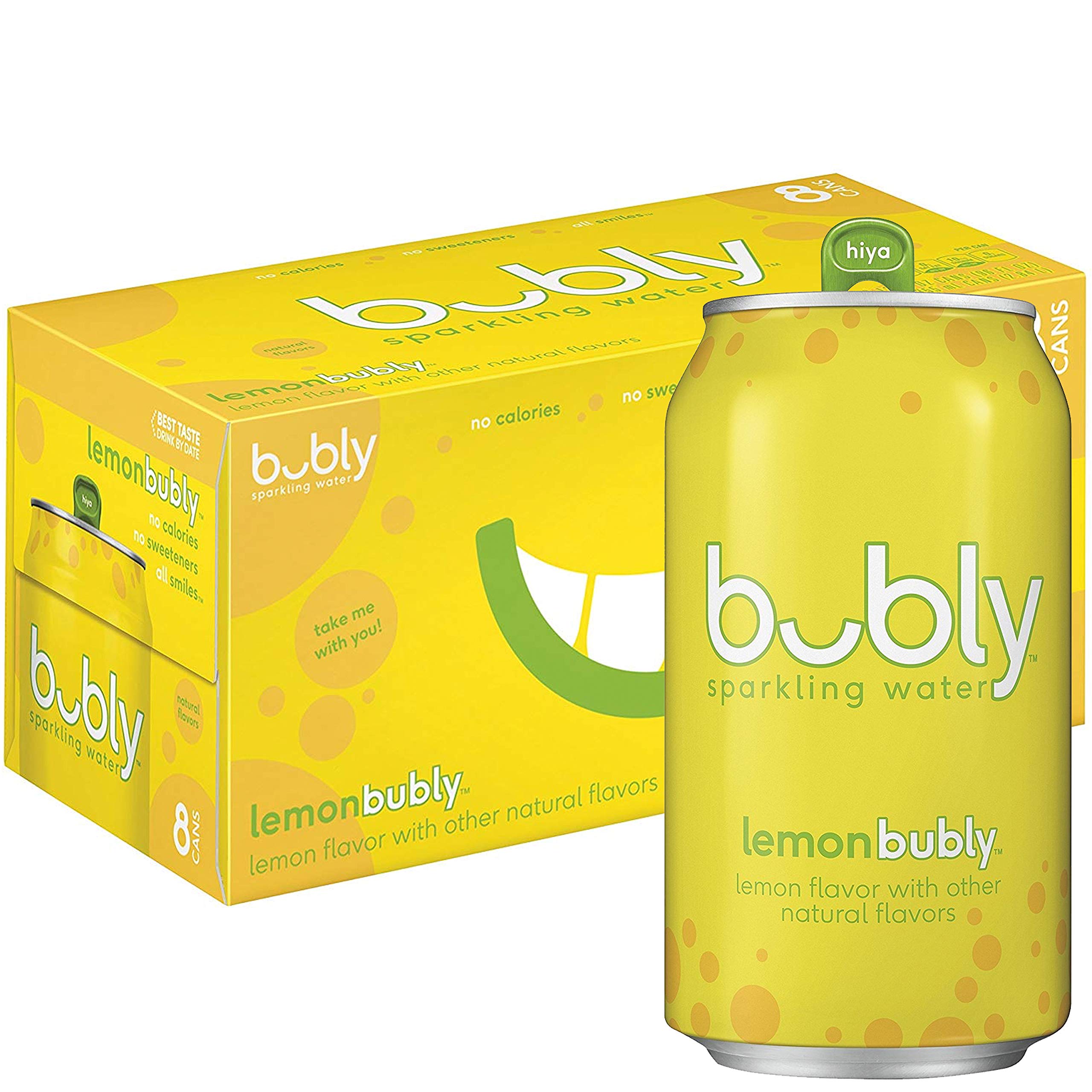 bubly Sparkling Water, Lemon, 12 ounce Cans (Pack of 8)