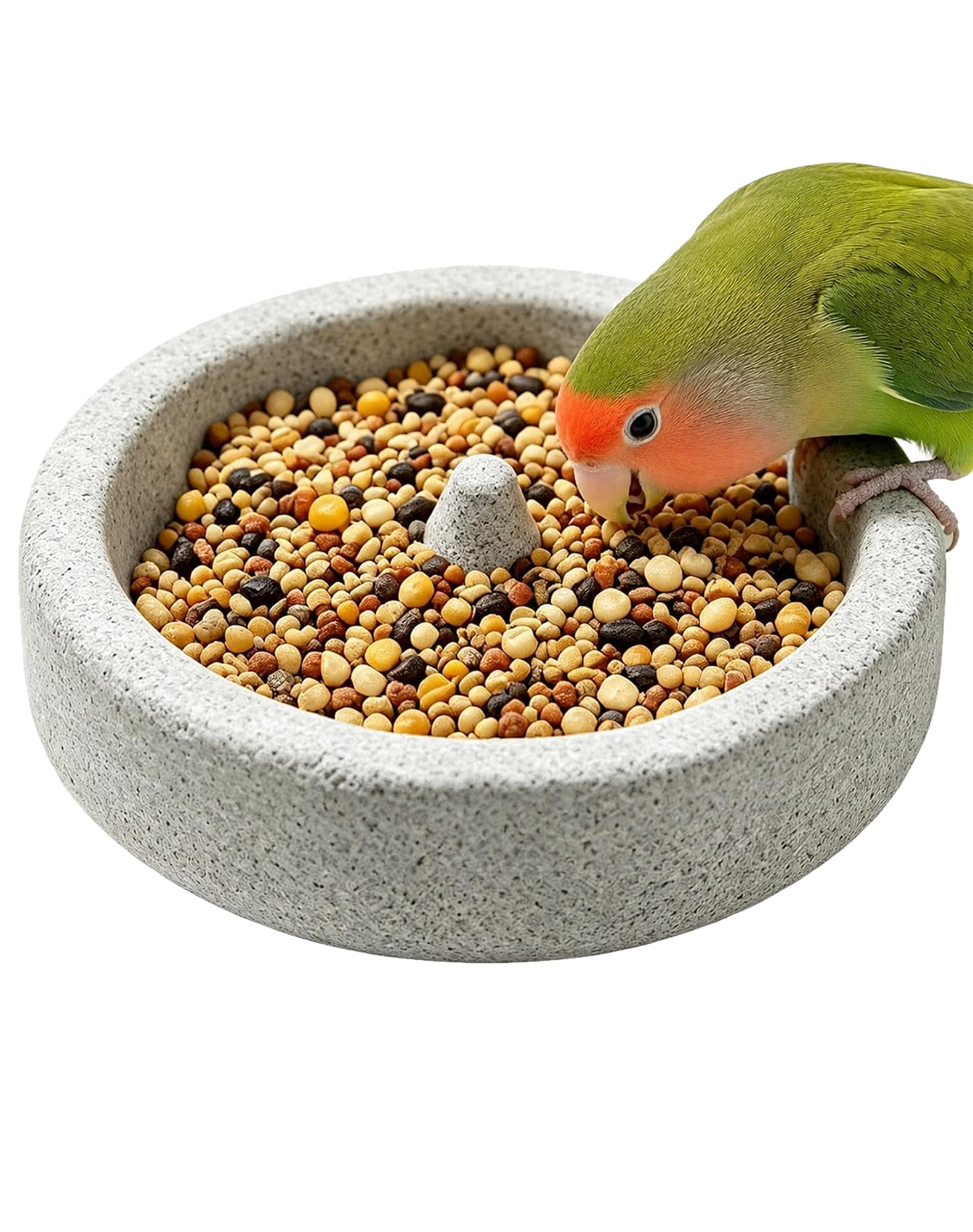 Pumice Stone Bird Feeder, Stone Water Bowl & Garden Bird Feeding Dish，1pc