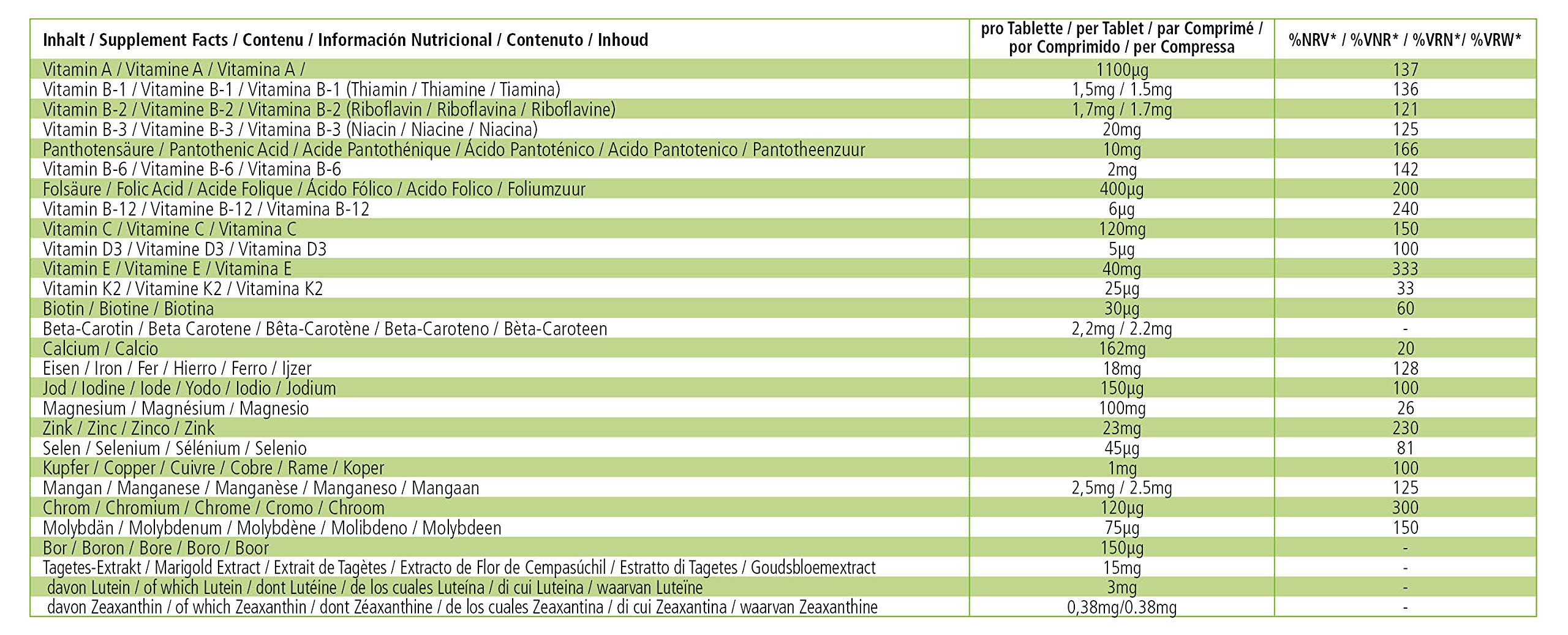 fairvital Daily Multi, 365 comprimidos, multivitamínico y minerales, valiosas vitaminas de la A a la Z y minerales, sistema inmunitario, energía y metabolismo (EFSA), fáciles de tragar
