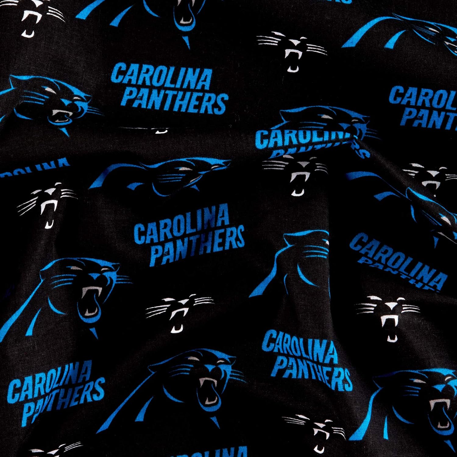 NFL Cotton Broadcloth Carolina Panthers Black/Blue, Quilting Fabric by the Yard : Sports & Outdoors