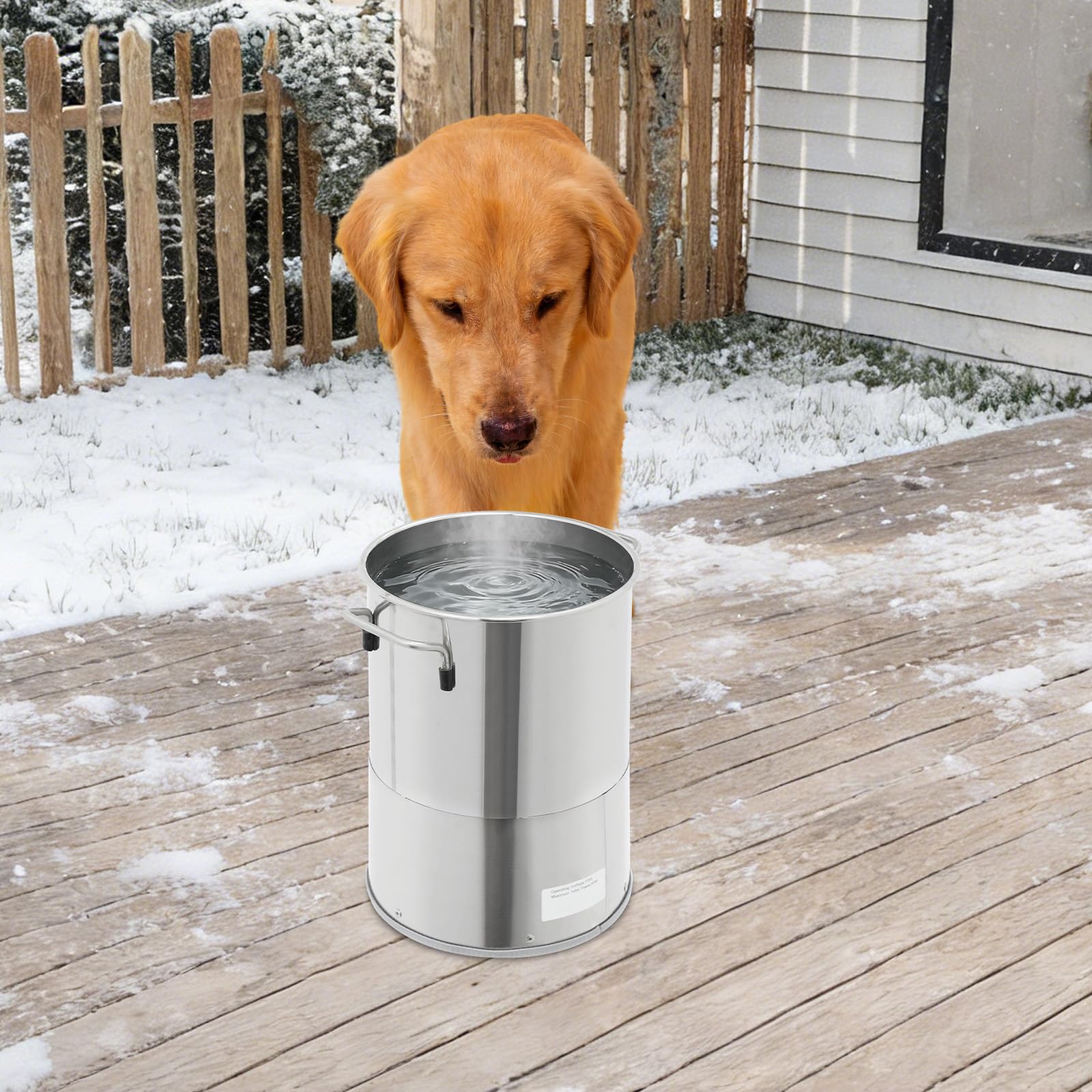Bebedero calefactable para aves de corral de 11 litros con pantalla digital y calefacción de 80 W | Para agua sin heladas de 0 a 50 grados para aves de corral y mascotas en el jardín y el patio