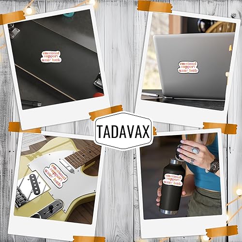 Miniatura 4 de (3 piezas) Calcomanías divertidas para botella de agua de apoyo emocional, calcomanías de vinilo impermeables para portátiles, botellas de agua,