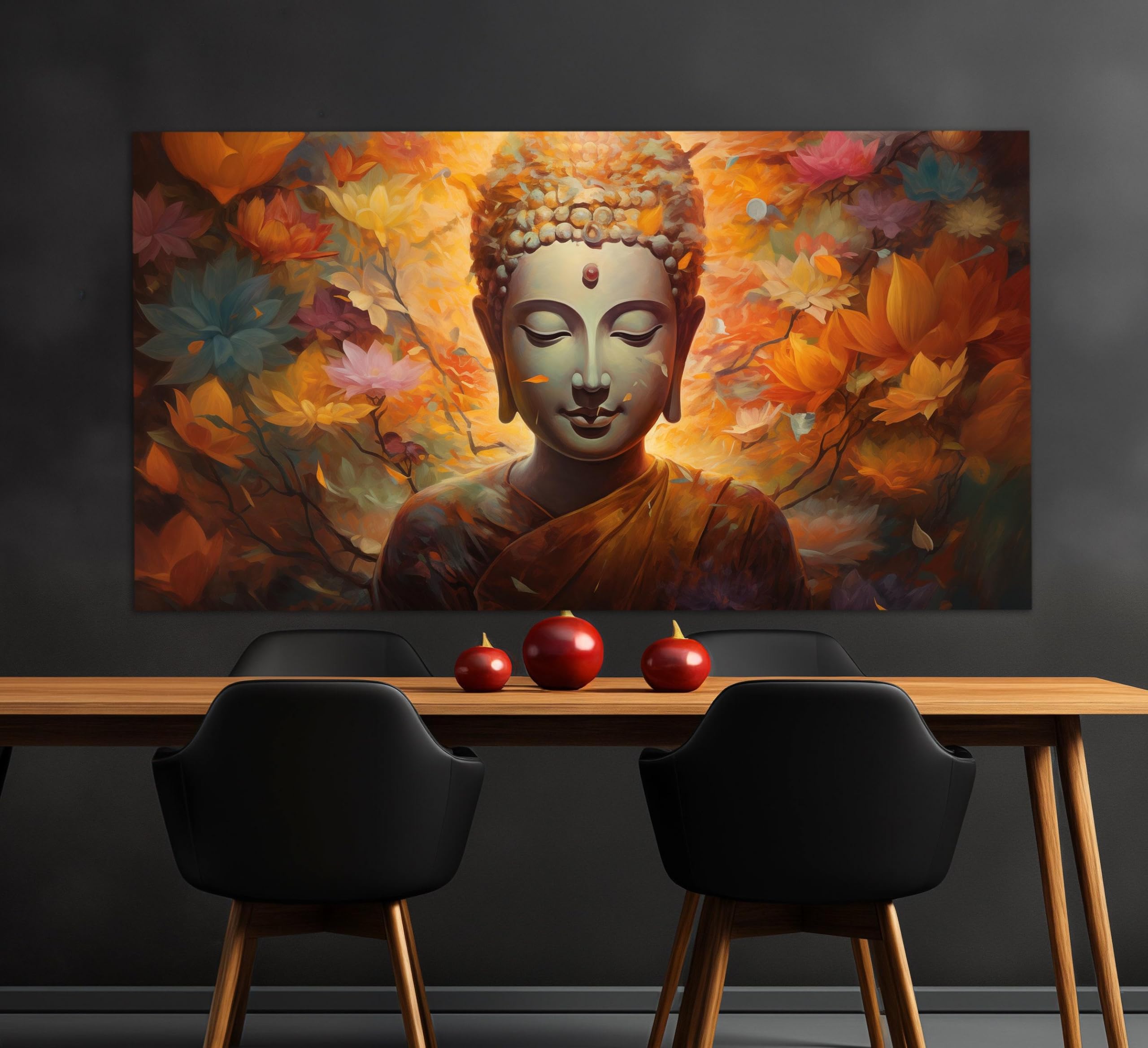 Affiche Bouddha décoration murale salon tableau automne 50x100 - 6