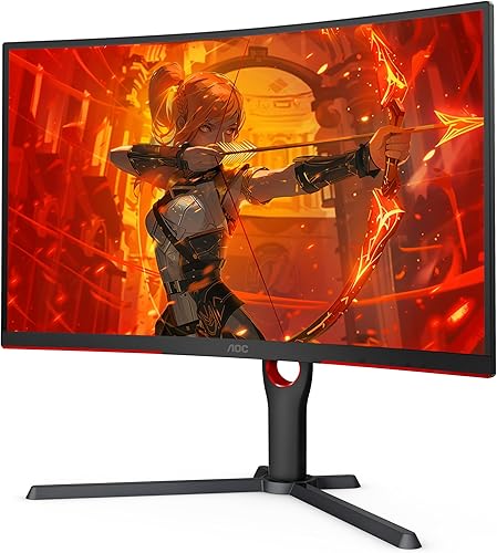 Miniatura 2 de AOC CQ27G3Z Monitor curvo para juegos de 27 pulgadas, QHD 2K 2560x1440, 1000R VA, 240Hz 0.5ms, FreeSync Premium, soporte ajustable en altura,