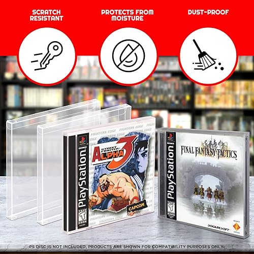 Miniatura 3 de Protector de caja de juegos compatible con CD Jewel Games, PS1 Games Clear Case  Bolsas de venta al por menor a granel de 0.014 in  Estuche de