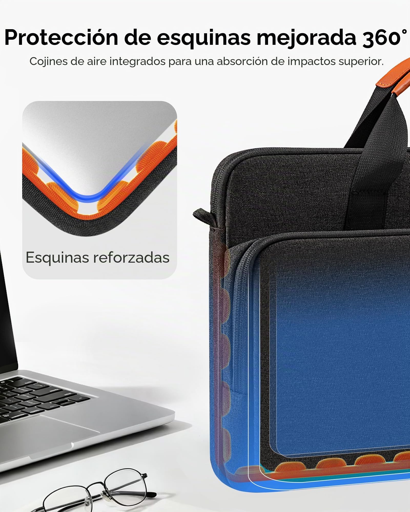 bagasin Bolsa de Transporte para Ordenador portátil de 15 15.6 16 17 17.3 Pulgadas, maletín de Tela Repelente al Agua, Cargador Superior Ligero, para Negocios o Escuela